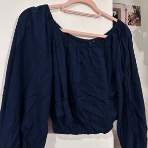 Dark blue off the shoulder top